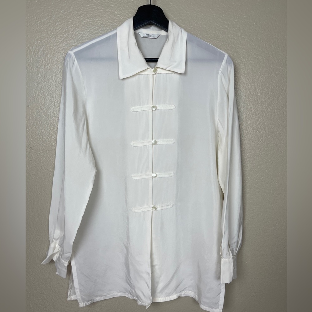 Vintage St. Michaels for Marks and Spencer Silky Long Sleeve Blouse UK 8